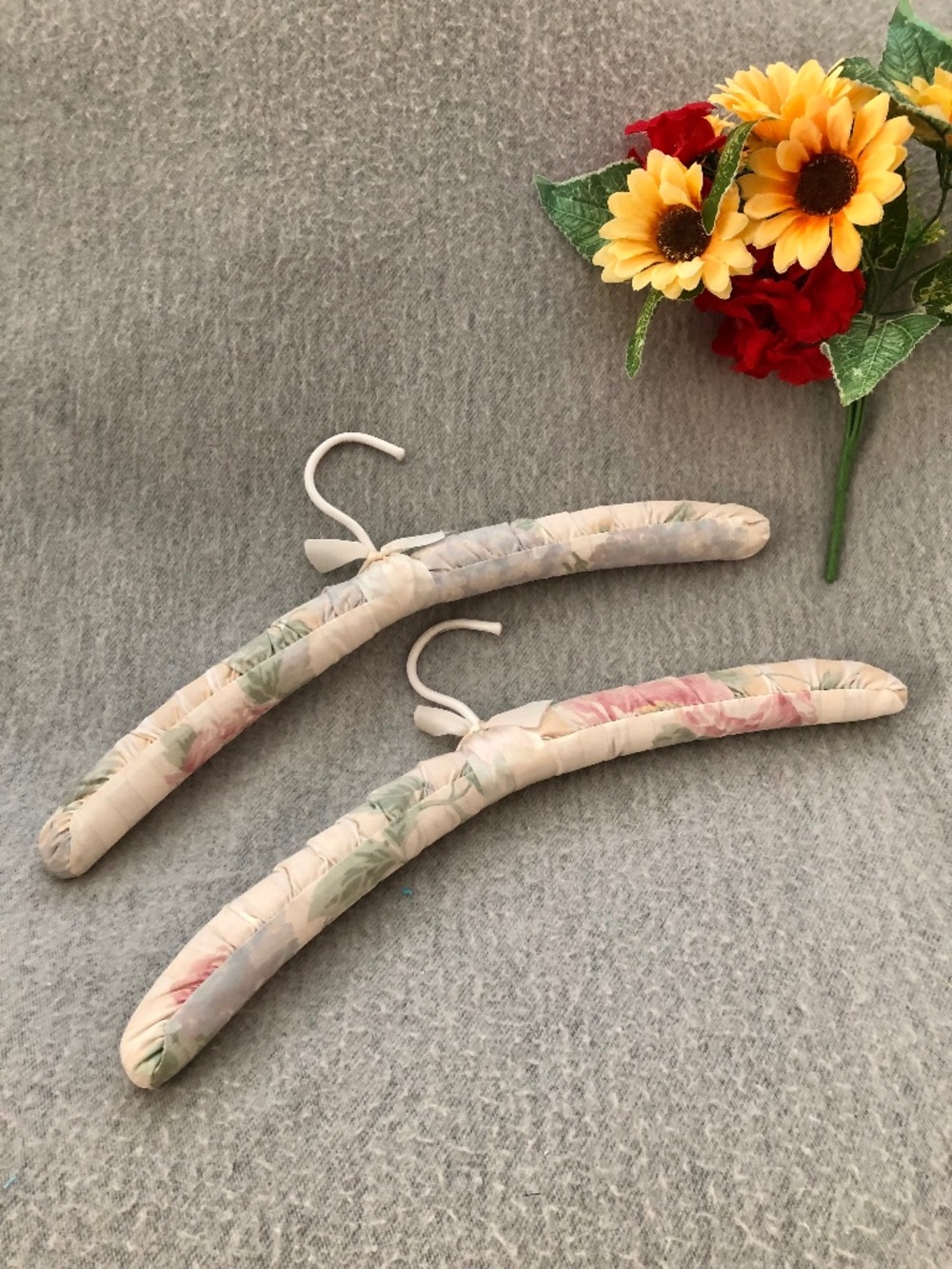 NWOT - Ivory & Pastel Floral Padded Hangers